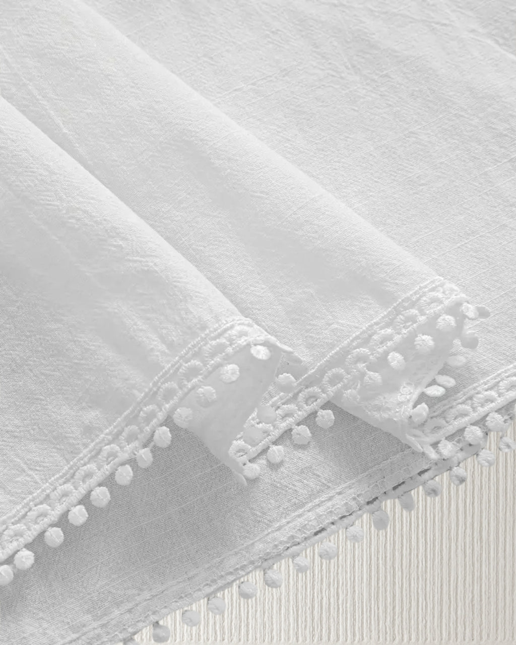Aurora Camisole Top – White, delicate hem trim detail; 100% cotton, lightweight and breathable.